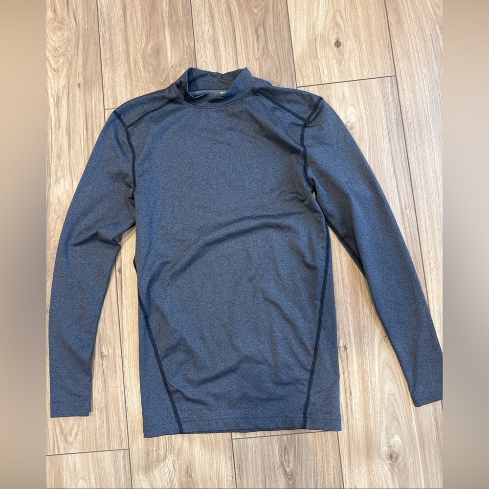 Under Armour ColdGear Mock Compression Shirt Mens Sz M Charcoal Gray Long Sleeve